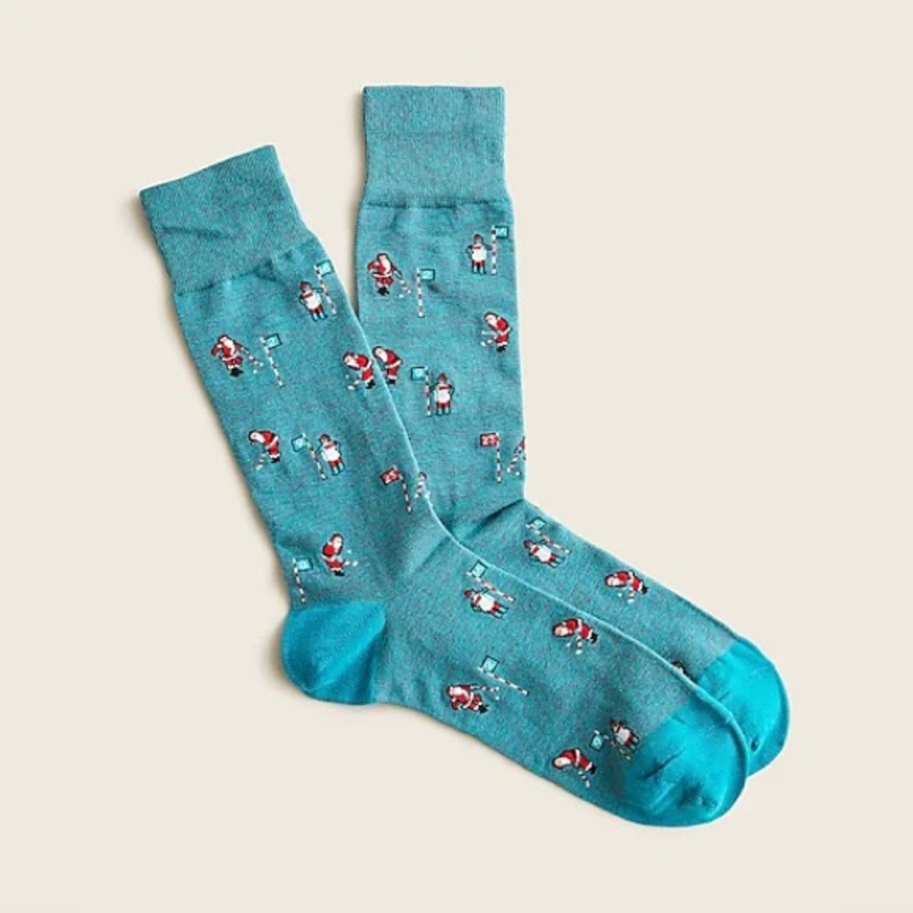 Golfing santa socks